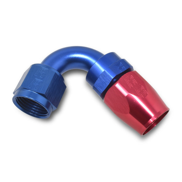 Russell Performance -10 AN Red/Blue 120 Degree Full Flow Swivel Hose End (With 15/16in Radius)