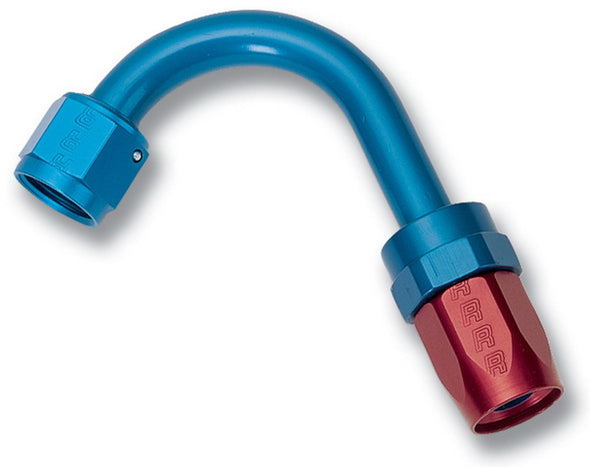 Russell Performance -6 AN Red/Blue 120 Degree Full Flow Swivel Hose End (With 1in Radius)