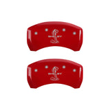 MGP 4 Caliper Covers Engraved Front Shelby Engraved Rear Tiffany Snake Red finish silver ch