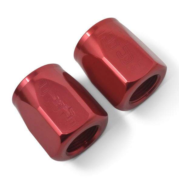 Russell Performance 2-Piece -6 AN Full Flow Swivel Hose End Sockets (Qty 2) - Polished and Red