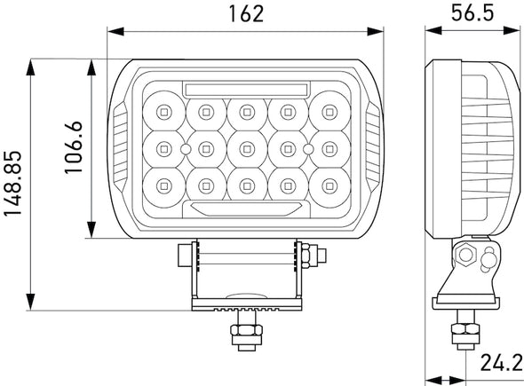 HELLA Value Fit 450 LED Lamp - 10-30 VDC 75W Driving Light Kit