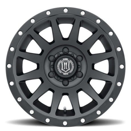 ICON Compression 17x8.5 6x5.5 0mm Offset 4.75in BS 106.1mm Bore Satin Black Wheel