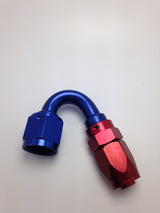Fragola -8AN Fem x -6AN Hose 150 Degree Reducing Hose End - Blue/Red