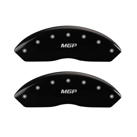 MGP 4 Caliper Covers Engraved Front & Rear MGP Black finish silver ch