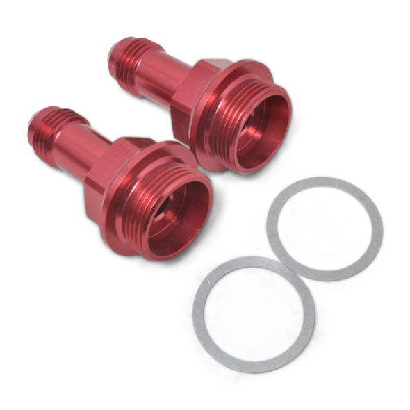 Russell Performance 7/8in -20 x -6 AN Male Flare Extended (2 pcs.) (Red/Blue)