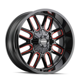 Mayhem 8107 Cogent 18x9 / 6x135 BP / 0mm Offset / 106mm Hub Black w/ Prism Red Wheel