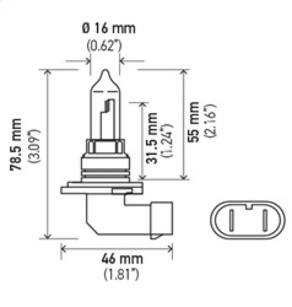 Hella Bulb 9005 12V 65W P20D T4 +50