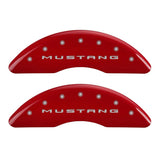 MGP 4 Caliper Covers Engraved Front 2015/Mustang Engraved Rear 2015/37 Red finish silver ch