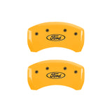 MGP 4 Caliper Covers Engraved Front & Rear Oval logo/Ford Yellow finish black ch