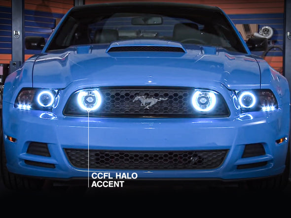 Raxiom 13-14 Ford Mustang GT CCFL Halo Fog Lights (Smoked)