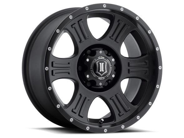 ICON Shield 17x8.5 6x135 6mm Offset 5in BS 87.1mm Bore Satin Black Wheel