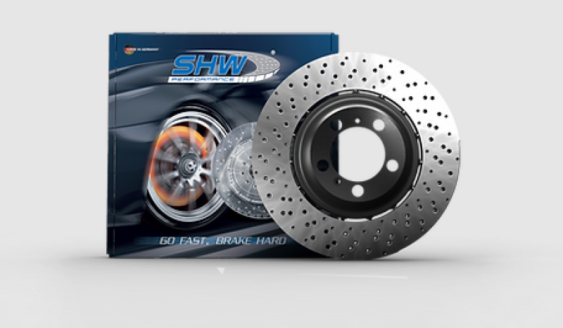 SHW 2022 Audi RS3 2.5L Front Cross-Drilled Lightweight Brake Rotor (4M0615301BJ)