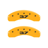 MGP 4 Caliper Covers Engraved Front 2015/Mustang Engraved Rear 2015/37 Yellow finish black ch