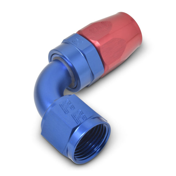 Russell Performance -6 AN Red/Blue 90 Degree Full Flow Hose End
