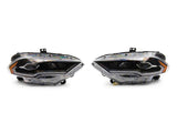 Raxiom 18-23 Ford Mustang GT EcoBoost LED Projector Headlights- Blk Housing (Clear Lens)