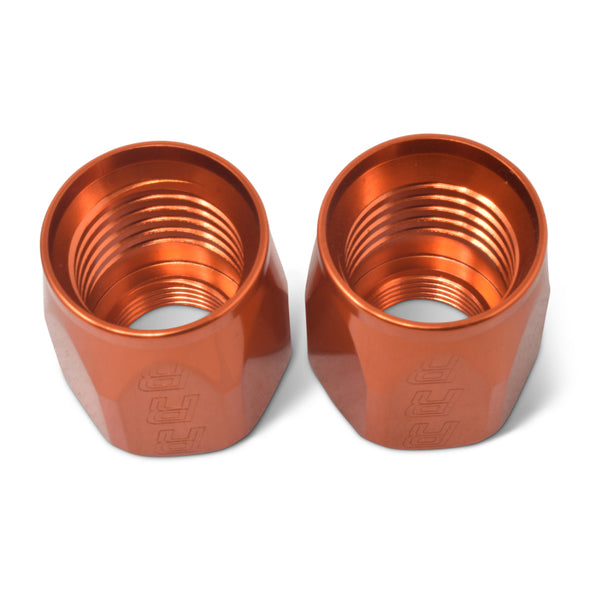 Russell Performance 2-Piece -8 AN Anodized Full Flow Swivel Hose End Sockets (Qty 2) - Orange
