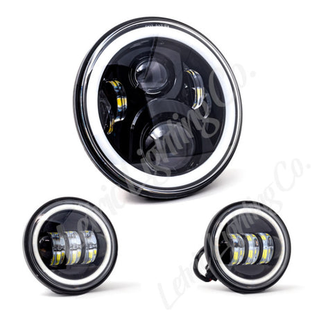 Letric Lighting 7in LED Black Full-Halo Indian