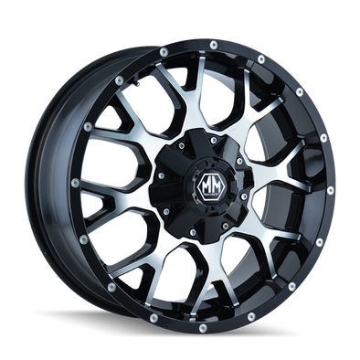 Mayhem 8015 Warrior 17x9 / 5x114.3 BP / 18mm Offset / 87mm Hub Black/Machined Face Wheel