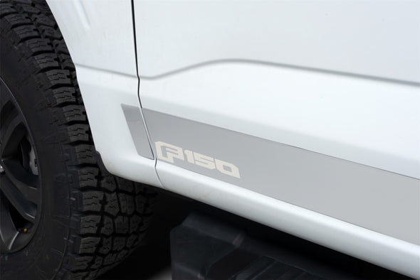 Putco 2021 Ford F-150 Reg Cab 8ft Long Box Ford Licensed SS Rocker Panels (4.25in Tall 10pcs)