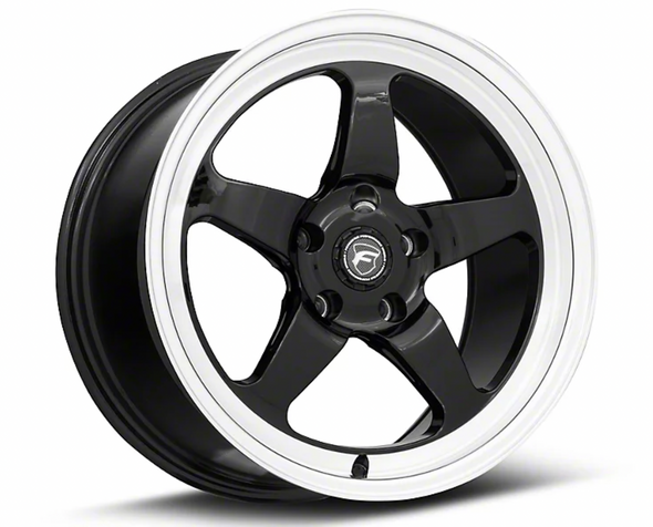 Forgestar D5 Drag Black Machined Wheel; Rear Only; 17x10