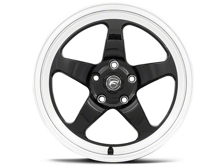 Forgestar D5 Drag Black Machined Wheel; Rear Only; 17x10