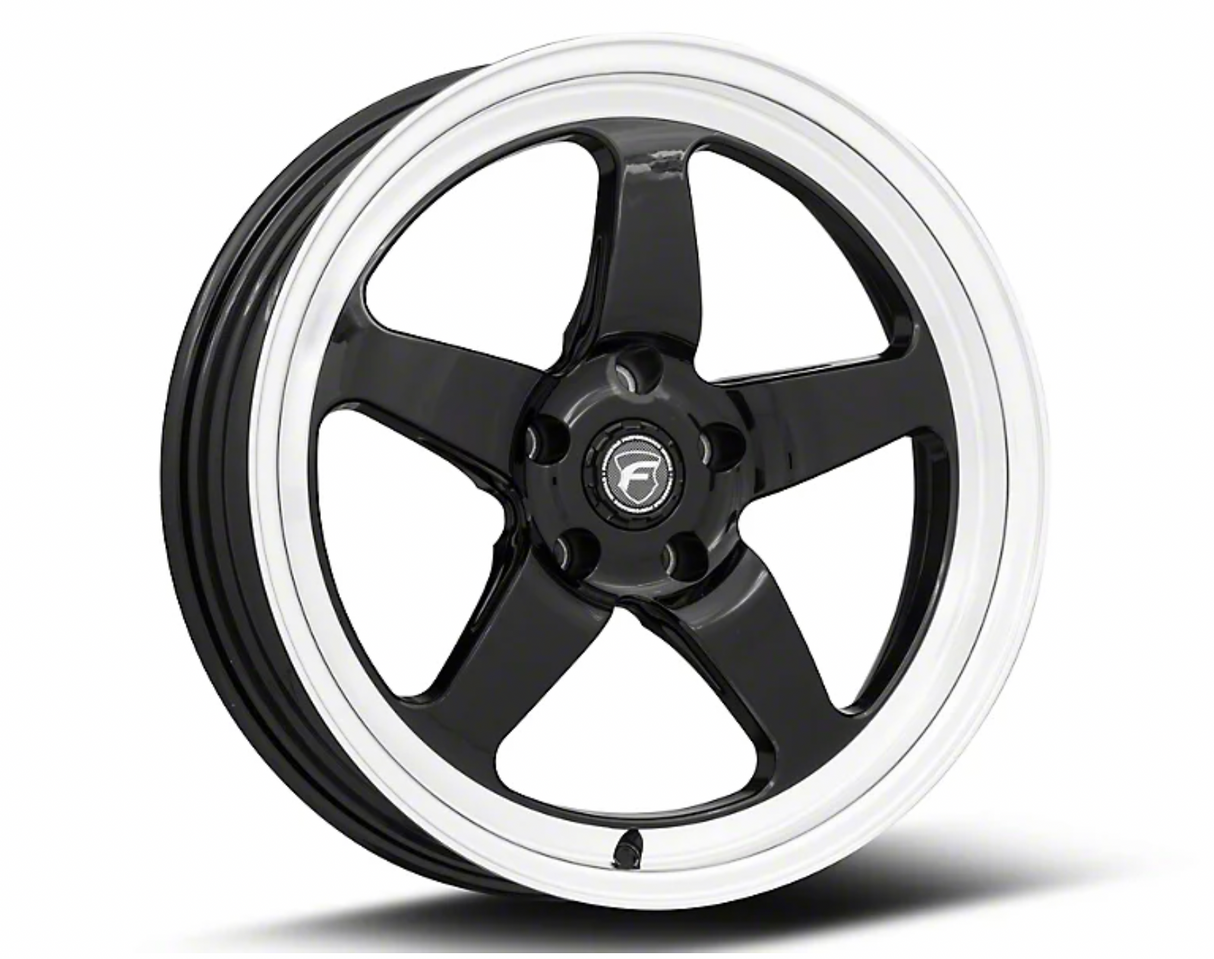 Forgestar D5 Drag Black Machined Wheel; Front Only; 18x5