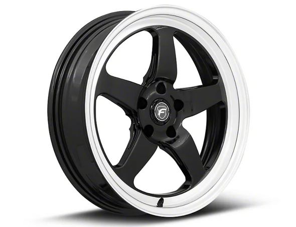 Forgestar D5 Drag Black Machined Wheel; Front Only; 18x5
