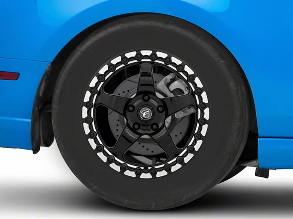 Forgestar D5 Beadlock Drag Black Machined Wheel; Rear Only; 17x10