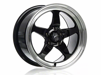 Forgestar D5 Drag Black Machined Wheel; Rear Only; 17x10