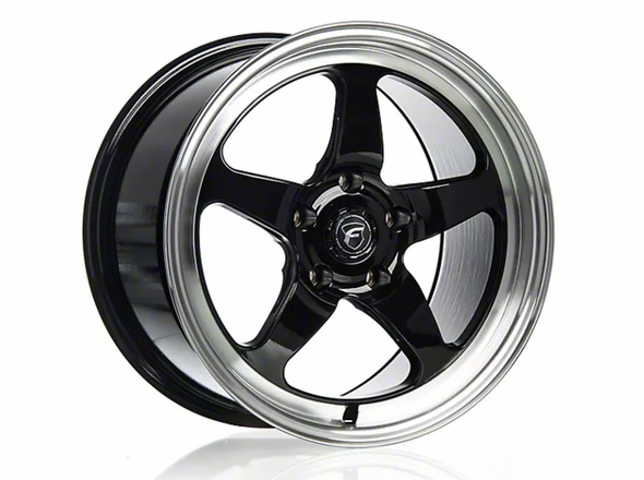 Forgestar D5 Drag Black Machined Wheel; Rear Only; 18x10
