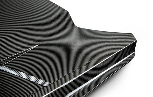 2015 - 2017 MUSTANG DOUBLE SIDED CARBON FIBER HEAT EXTRACTOR HOOD