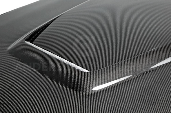 2015 - 2017 MUSTANG DOUBLE SIDED CARBON FIBER GT350 STYLE HOOD
