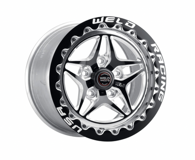 WELD 15X9 S81 BEADLOCK POLISHED REAR WHEEL (15-20 MUSTANG GT NON BREMBO) 81MP509A65F