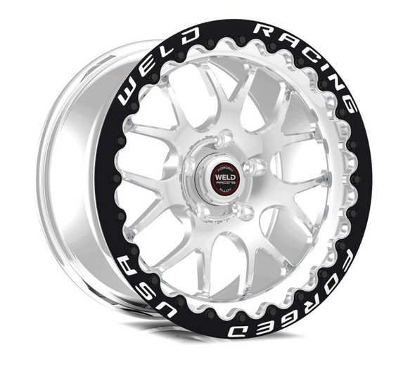 WELD 15X9 S77 BEADLOCK POLISHED REAR WHEEL (15-20 MUSTANG GT NON BREMBO) 77MP509A65F