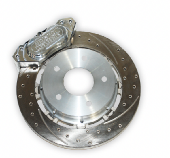 2005-2014 Mustang Rear Pro Street Brake Kit With Dimpled and Slotted Rotors
