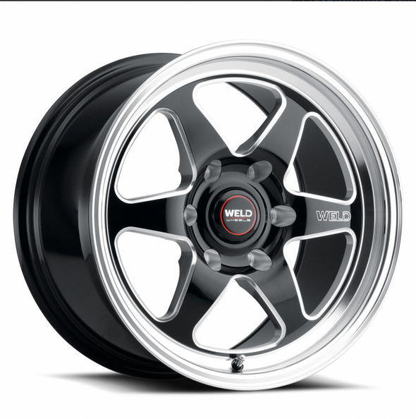 WELD Ventura 6 Drag Gloss Black Wheel with Milled Spokes 17x7 | 6x135BC | +20 Offset | 4.80 Backspacing - S15677089P20