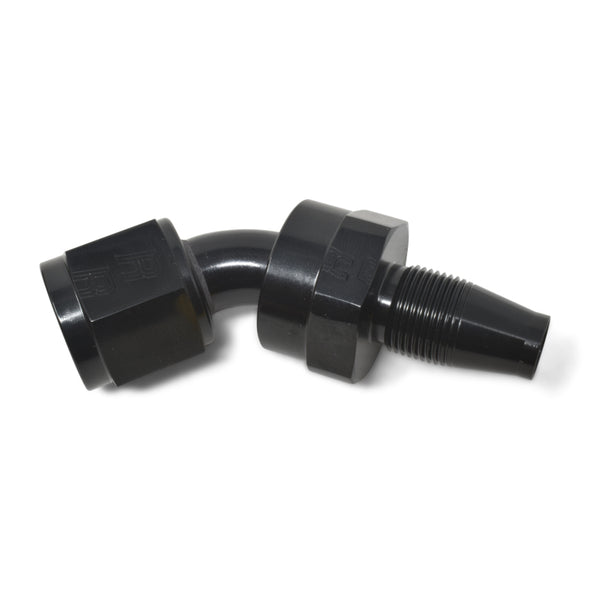 Russell Performance -6 AN 45 Degree Hose End Without Socket - Polished and Black