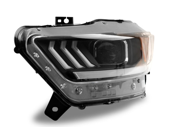 Raxiom 15-17 Ford Mustang GT350 GT500 LED Projector Headlights- Blk Housing (Clear Lens)