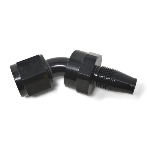 Russell Performance -8 AN 45 Degree Hose End Without Socket - Polished and Black