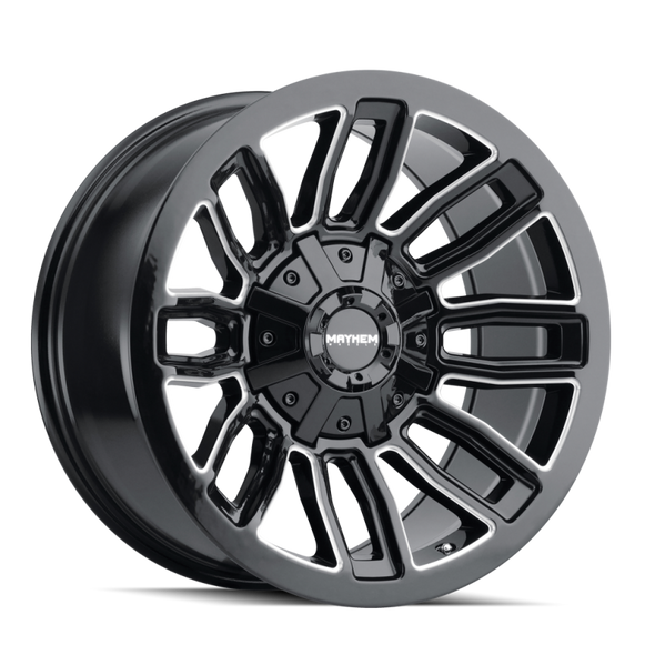 Mayhem 8108 Decoy 20x10 / 5x139.7 BP / -19mm Offset / 110mm Hub Black w/ Milled Spokes Wheel