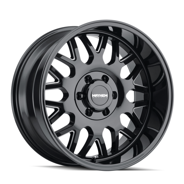 Mayhem 8110 Tripwire 20x9 / 6x139.7 BP / 0mm Offset / 106mm Hub Black w/ Milled Spokes Wheel