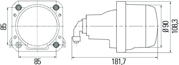 Hella 90mm Bi-Halogen / Bi-Xenon V2 Shutter Pigtail