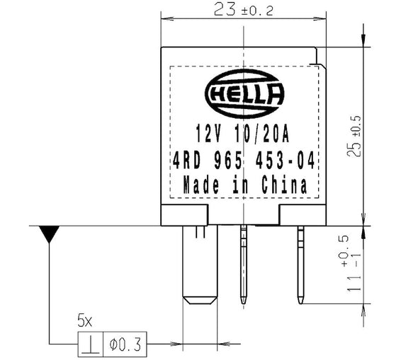 Hella Relay Micro Iso 5 Pole 12V Spst Res