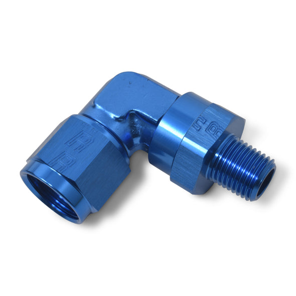 Russell Performance -6 AN 90 Degree Female to Male 1/4in Swivel NPT Fitting