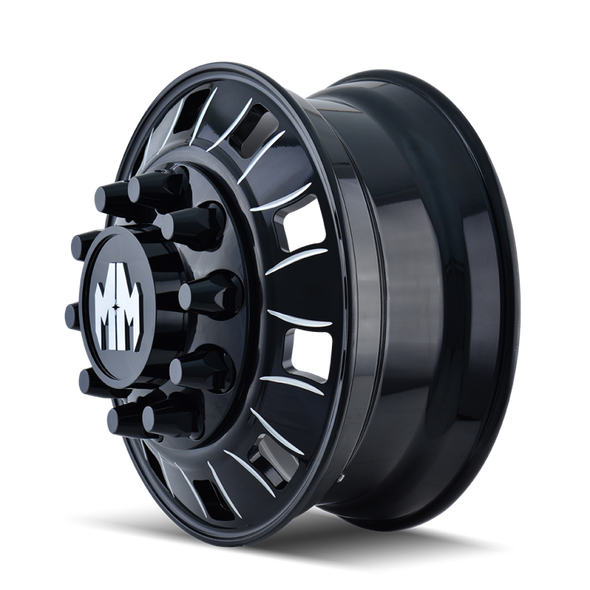 Mayhem 8180 BigRig 22x8.25 / 10x285.75 BP / 169mm Offset / 220.1mm Hub Front Blk/Milled Spokes Wheel