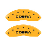 MGP 4 Caliper Covers Engraved Front Cobra Rear Snake Yellow Finish Black Char 2008 Ford Mustang