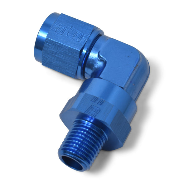 Russell Performance -8 AN 90 Degree Female to Male 1/4in Swivel NPT Fitting