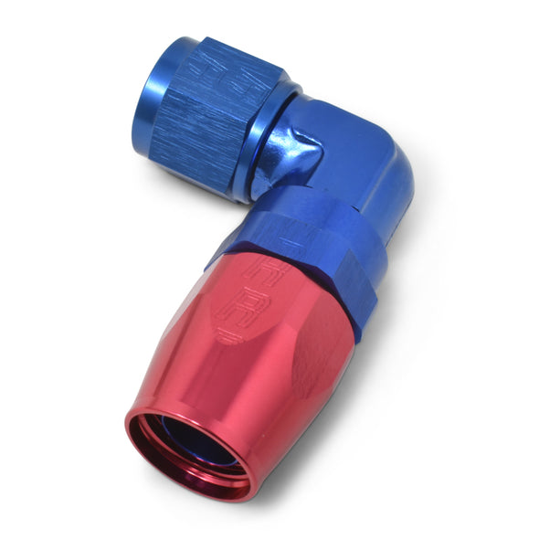 Russell Performance -12 AN Red/Blue 90 Degree Forged Aluminum Swivel Hose End