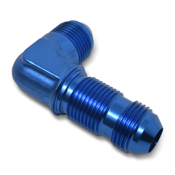 Russell Performance -3 AN 90 Degree Flare Bulkhead (Blue)