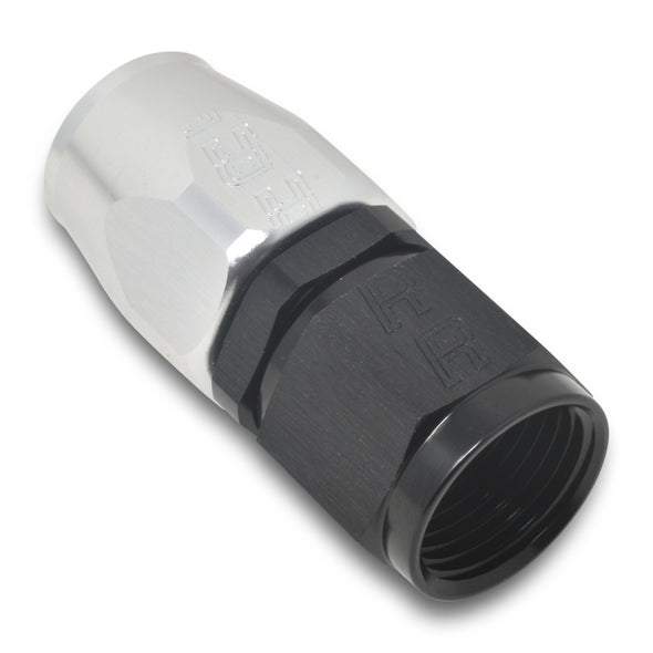 Russell Performance -6 AN Black/Silver Straight Full Flow Hose End